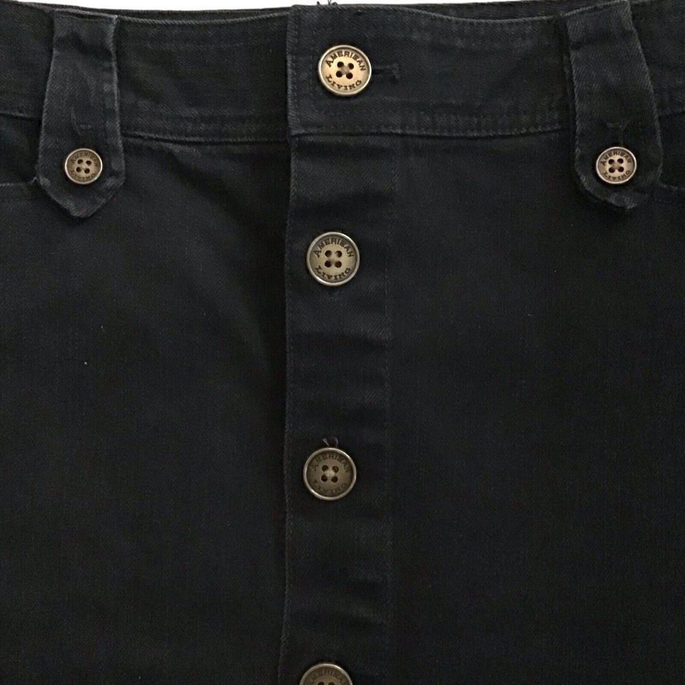 American Living Black Button Front Pencil Skirt Size 8 - Picture 4 of 5